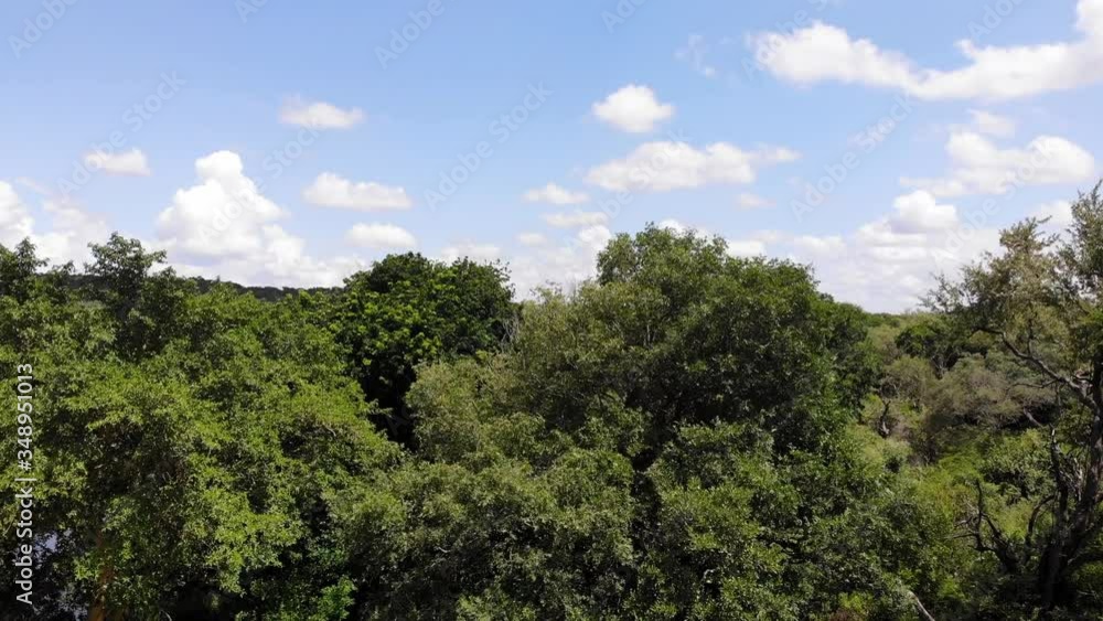 Landscape of outskirts of Rukiya Camp. Aerial flying forward, rising Landscape of outskirts of Rukiya Camp. Aerial flying forward, rising