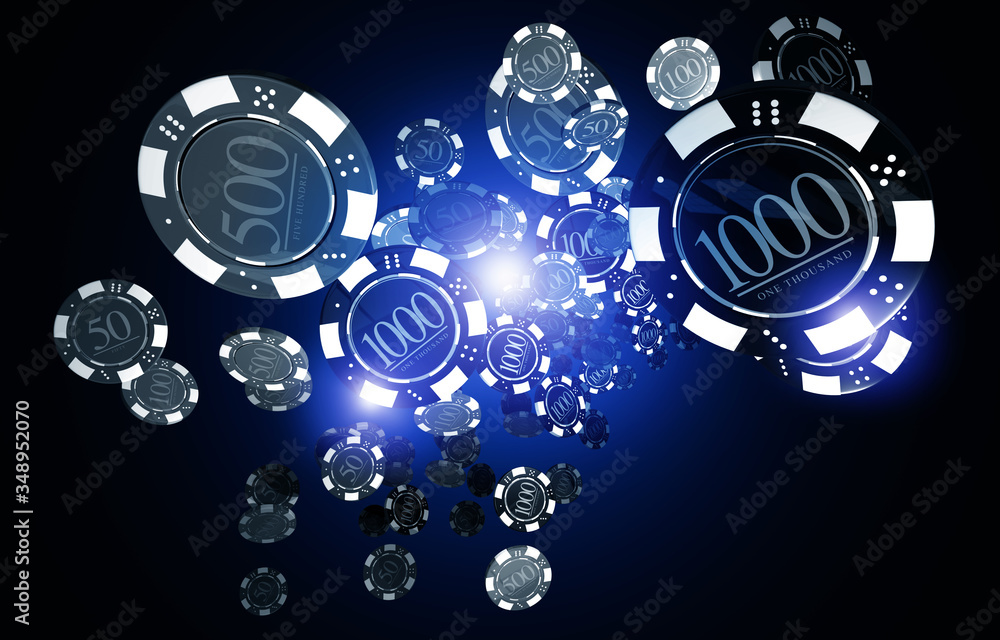 Graphic Art With Floating Poker Chips. Graphic Art With Floating Poker Chips.