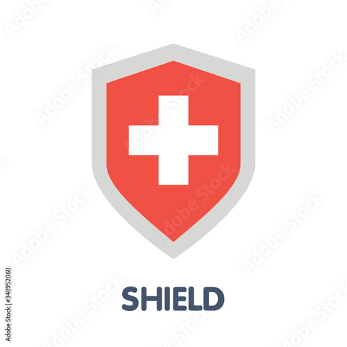 Icon medical shield  flat style icon design  illustration on white background