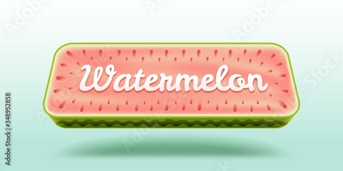 Colorful watermelon style banner. Vector illustration.