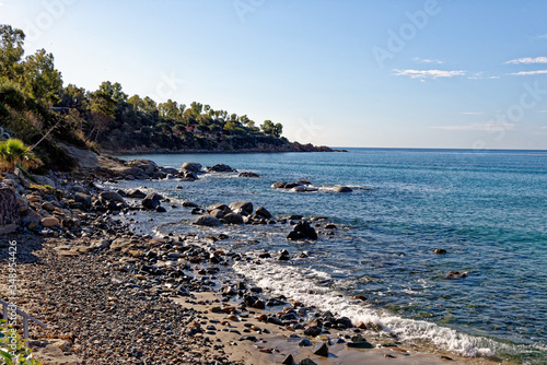 Landscape of Bathing beach Porto Frailis on the rocky coast of Sardinia - Italy photo