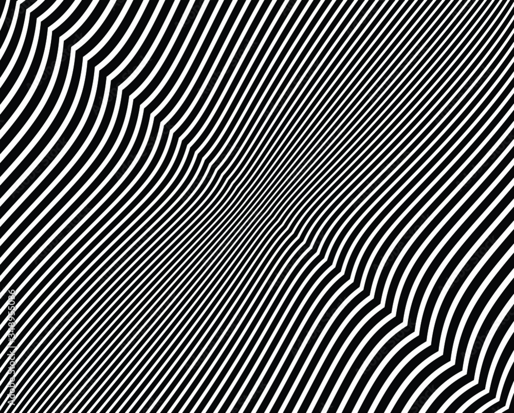Line art optical art. Psychedelic background. Monochrome background. Optical illusion style. Black dark background. Modern pattern. Abstract graphic texture. Graphic ornament. Vector template Line art optical art. Psychedelic background. Monochrome background. Optical illusion style. Black dark background. Modern pattern. Abstract graphic texture. Graphic ornament. Vector template
