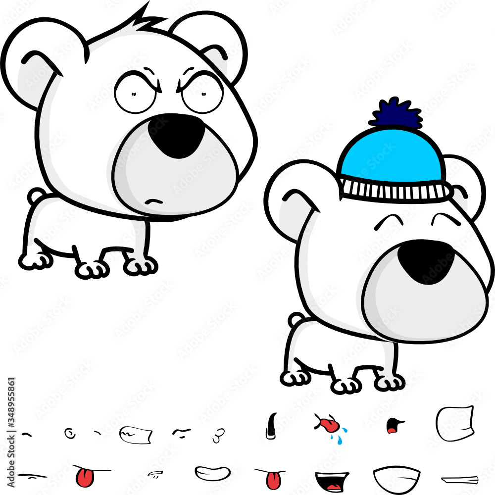 cute big head baby polar bear cartoon expressions collection set in vector format very easy to edit cute big head baby polar bear cartoon expressions collection set in vector format very easy to edit