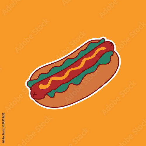 hotdog Illustration for logo, icon and sticker