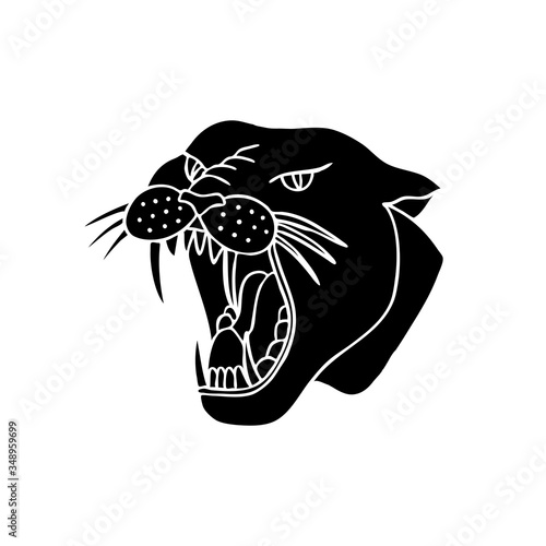 panther traditional tattoo flash