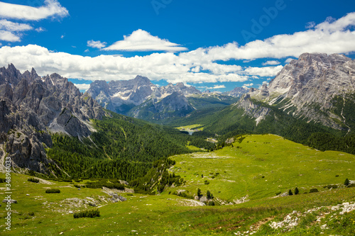 Mountain Landscape with big peaks of Dolomites Alps