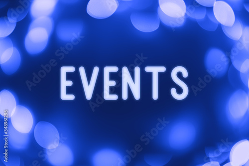 Events - word on a blue background
