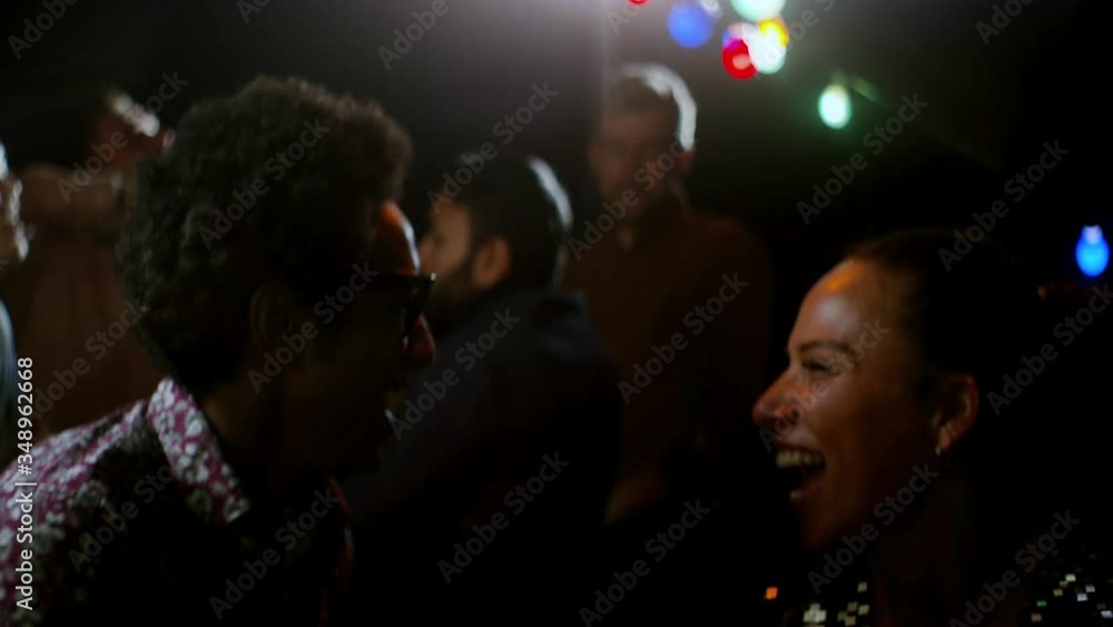 Young Man and Woman Smile and Dance Young Man and Woman Smile and Dance