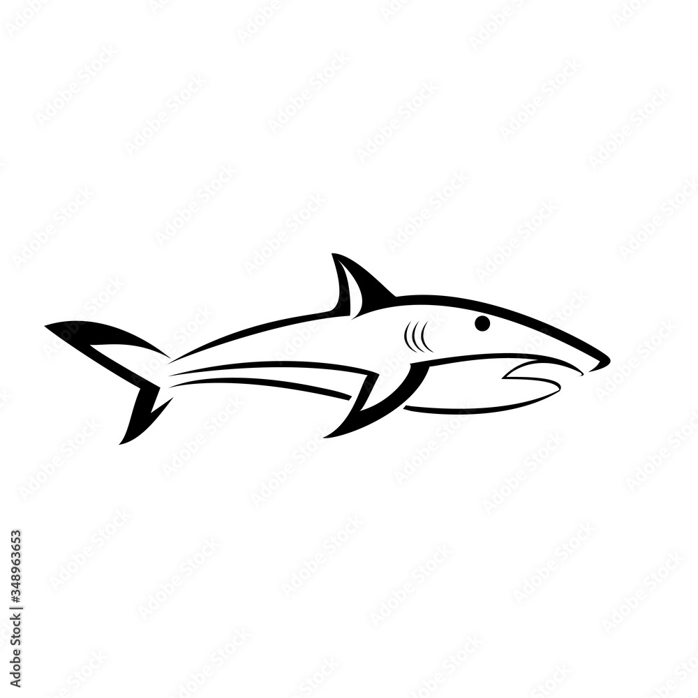 Simple shark vector logo design