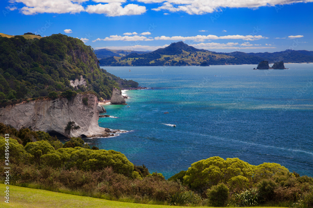 Looking out at Mercury Bay on the eastern coast of the Coromandel Peninsula on the North Island of New Zealand
