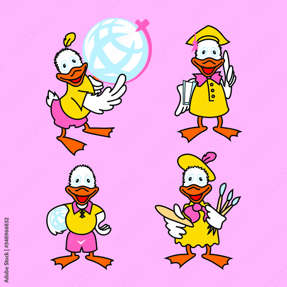 Vector drawing of a duckling character Vector drawing of a duckling character