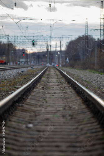 railroad tracks in the distance