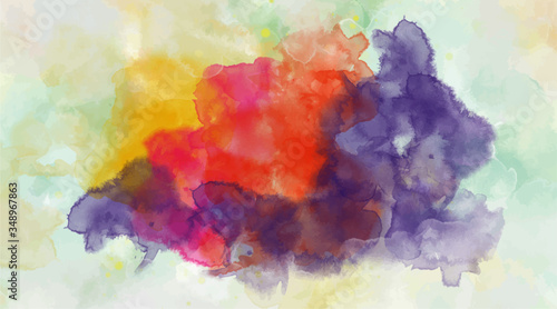 Colorful splash watercolor. Watercolor backdrop. Colorful background watercolor. Abstract colorful splash watercolor on white background. Purple pink background watercolor. 