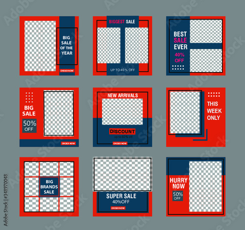 Social media post or web ads design template sale banner Price discount background Vector illustration