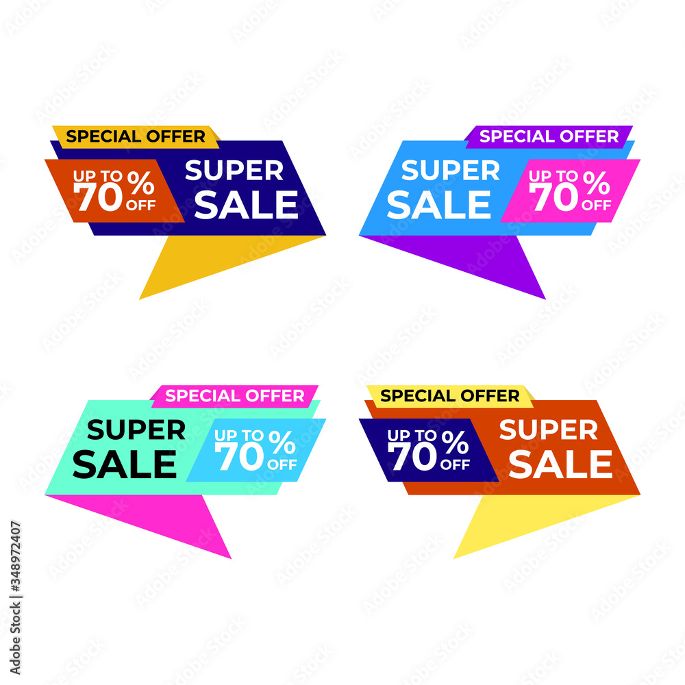 Set of trendy flat geometric vector banners for media promotions and social media promo. Orange and blue banner design Set of trendy flat geometric vector banners for media promotions and social media promo. Orange and blue banner design