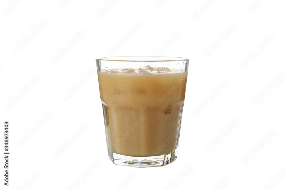 Glass of ice coffee isolated on white background Glass of ice coffee isolated on white background