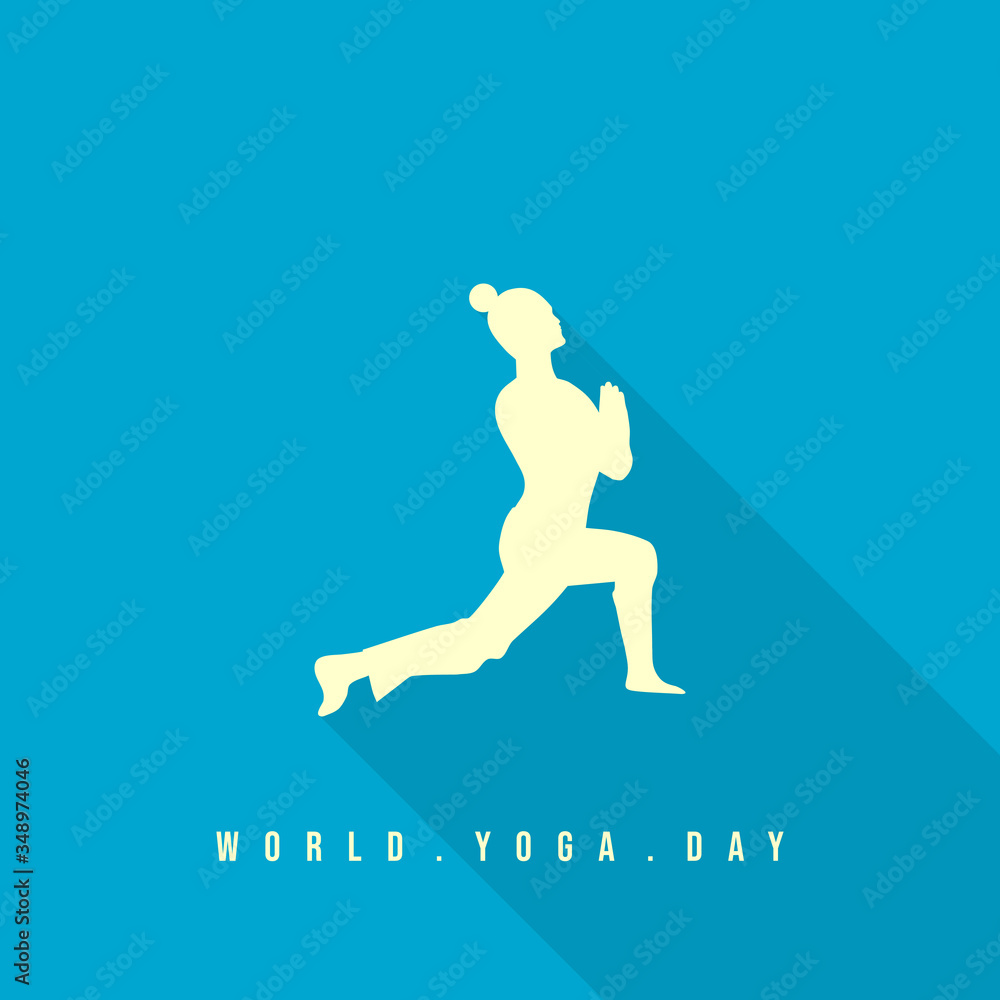 World Yoga Day vector with men on meditating