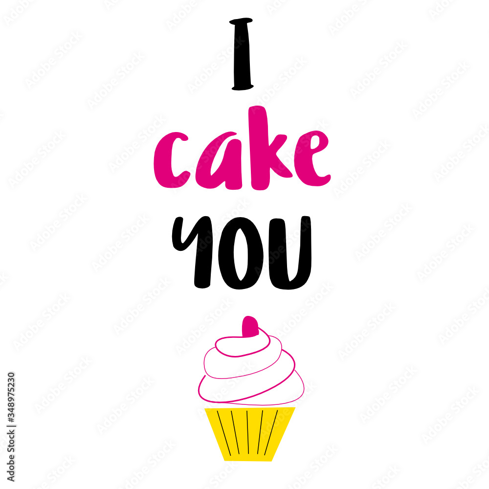 International Cake Day. July 20. Illustration of an inscription among cupcakes, cakes, and donuts. Suitable for greeting card, poster and banner. 
Baking, cooking concept