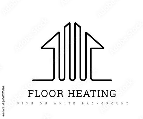 Heating floor vector sign on a white. Warm floor logo design