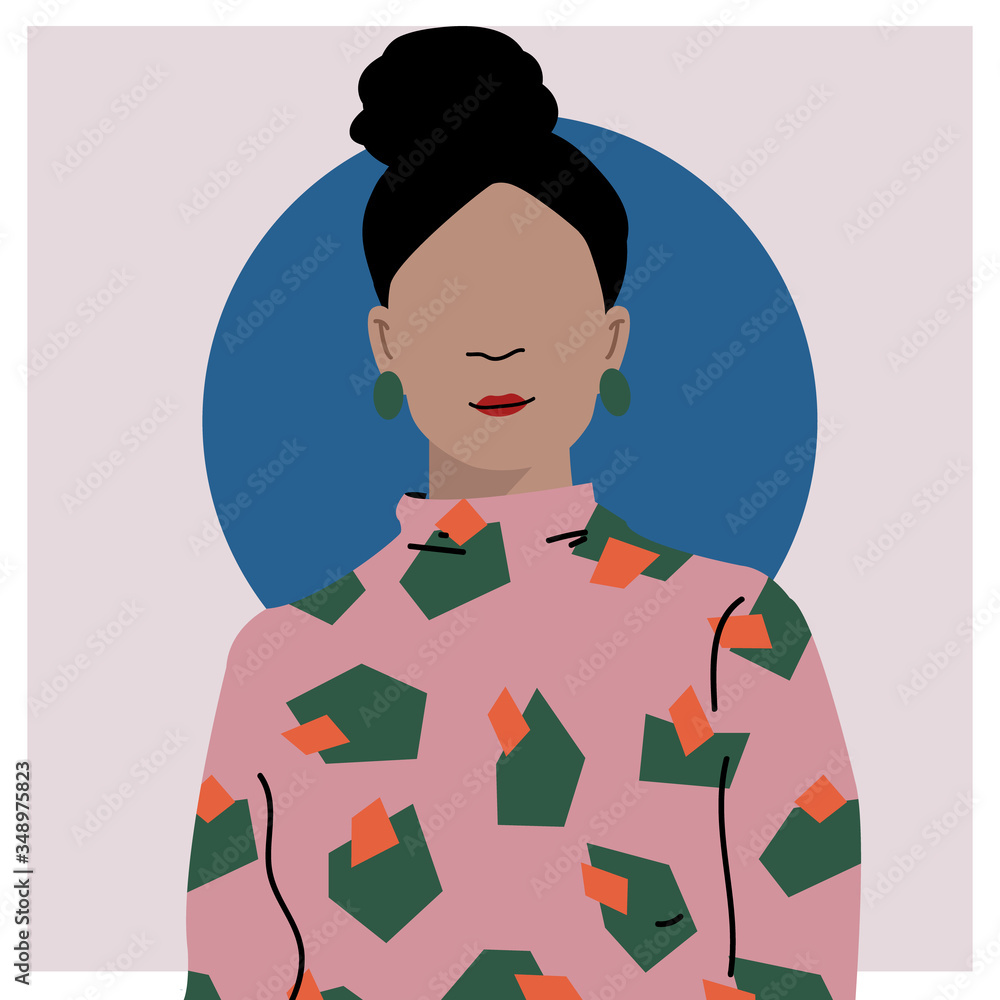 Simple portrait of woman in vector Simple portrait of woman in vector
