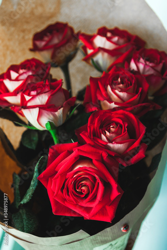 beautiful bouquet of red roses
