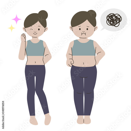 痩せた女性と太った女性