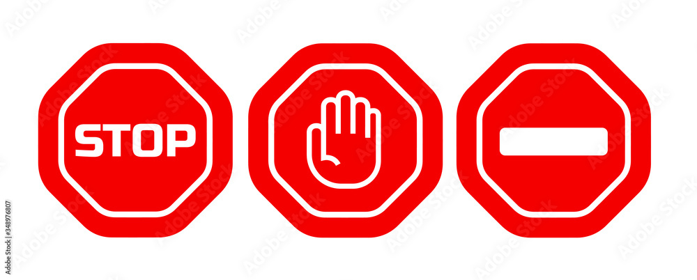 Red stop sign. Vector icon Red stop sign. Vector icon