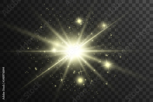 Glow light effect. Star burst with sparkles.Sun. Vector illustration