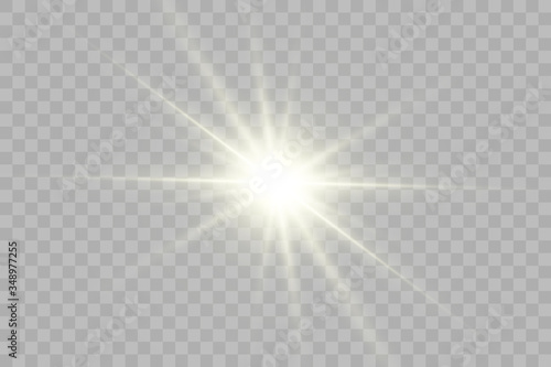 Glow light effect. Star burst with sparkles.Sun. Vector illustration