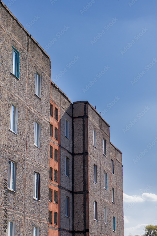 Fototapeta premium old ugly apartments. old ugly high-rise buildings
