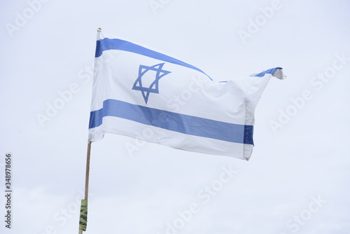 israel flag in the wind