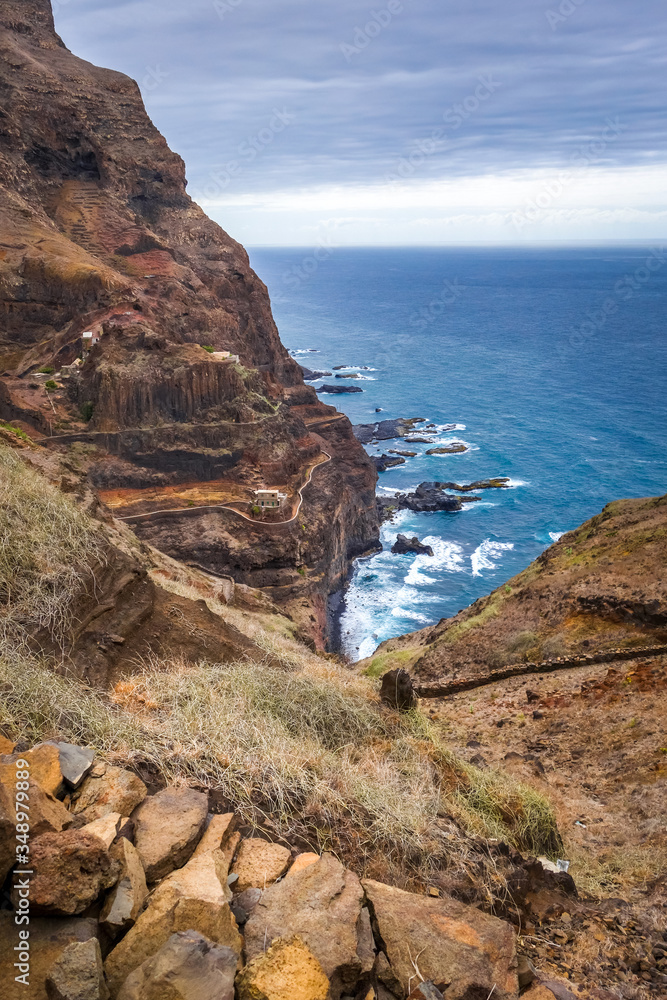 Cliffs and ocean view in Santo Antao island, Cape Verde