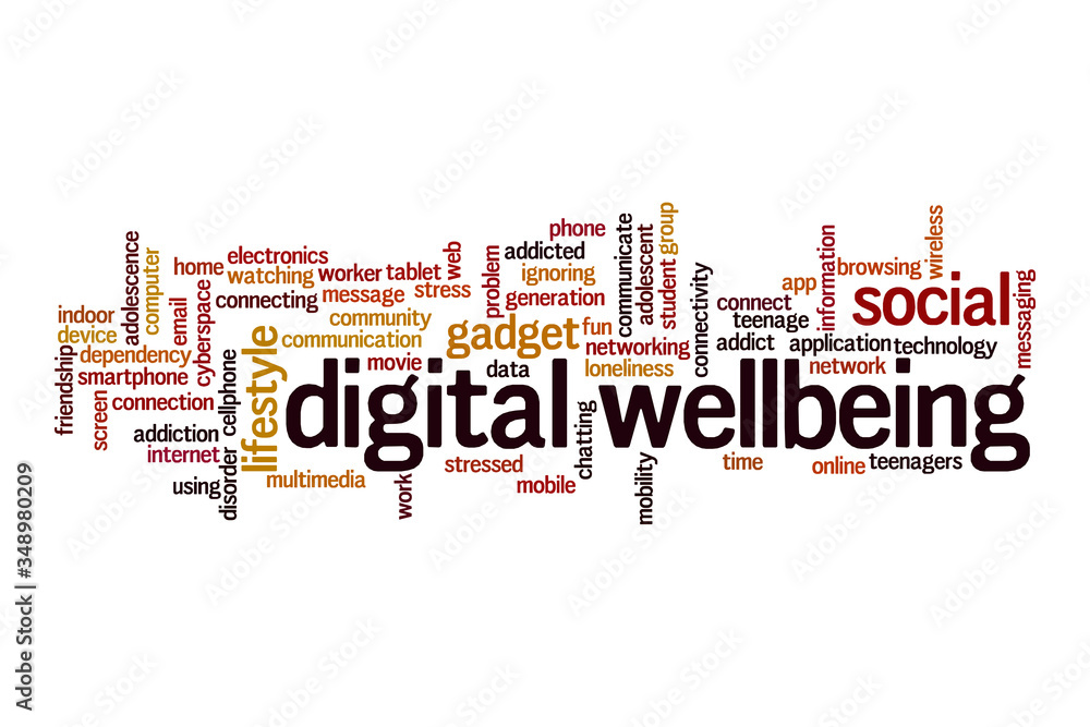 Digital wellbeing cloud concept Digital wellbeing cloud concept