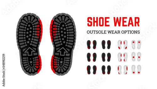 Shoe wear erasing. Infographic vector illustration