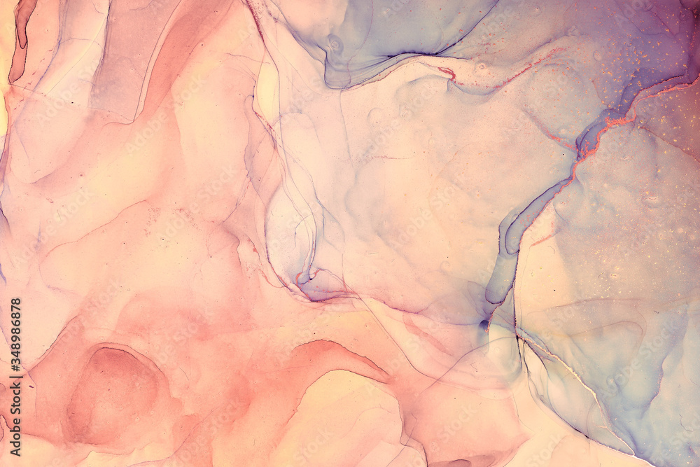 Fototapeta premium Fluid Art . Abstract colorful background, wallpaper. Mixing acrylic paints. Modern art. Marble texture. Alcohol ink colors translucent