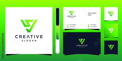 Creative letter VS logo design template.
