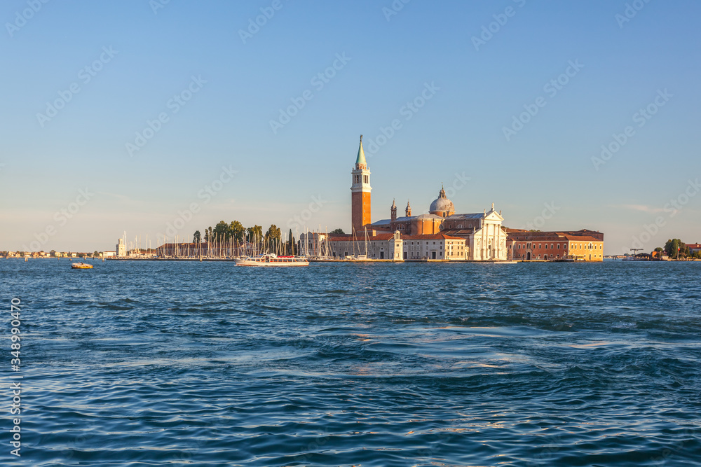 Giudecca Canal of the island of San Georgio Maggiore, campanile and church