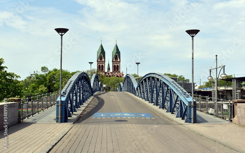 Blaue Brücke in Freiburg im Breisgau photo