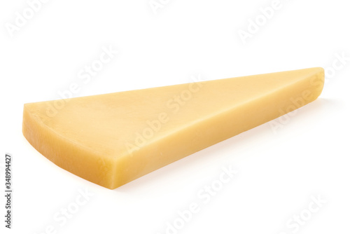 Parmesan Cheese triangle, isolated on white background