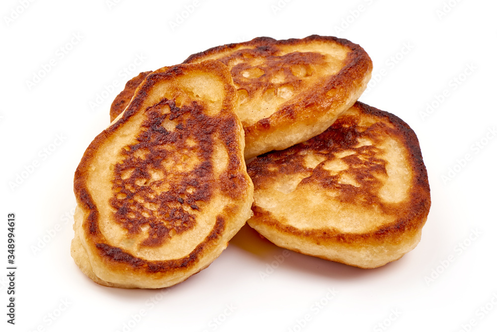 Dutch pancakes, Poffertjes, isolated on white background
