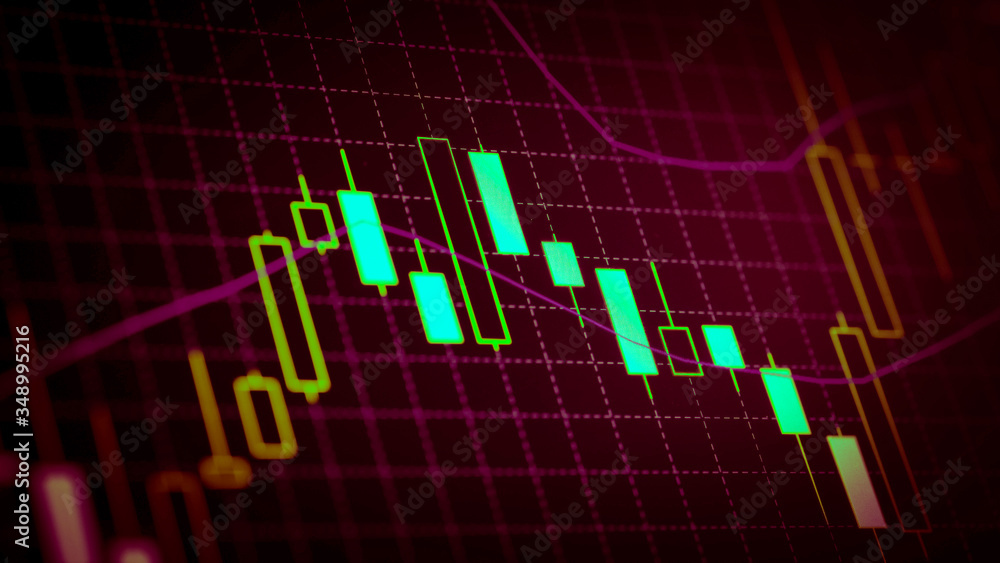 Candlestick chart Down trend of trading graph in graphic concept suitable for financial investment or Economic trends business idea and all art work design. Abstract finance background Candlestick chart Down trend of trading graph in graphic concept suitable for financial investment or Economic trends business idea and all art work design. Abstract finance background