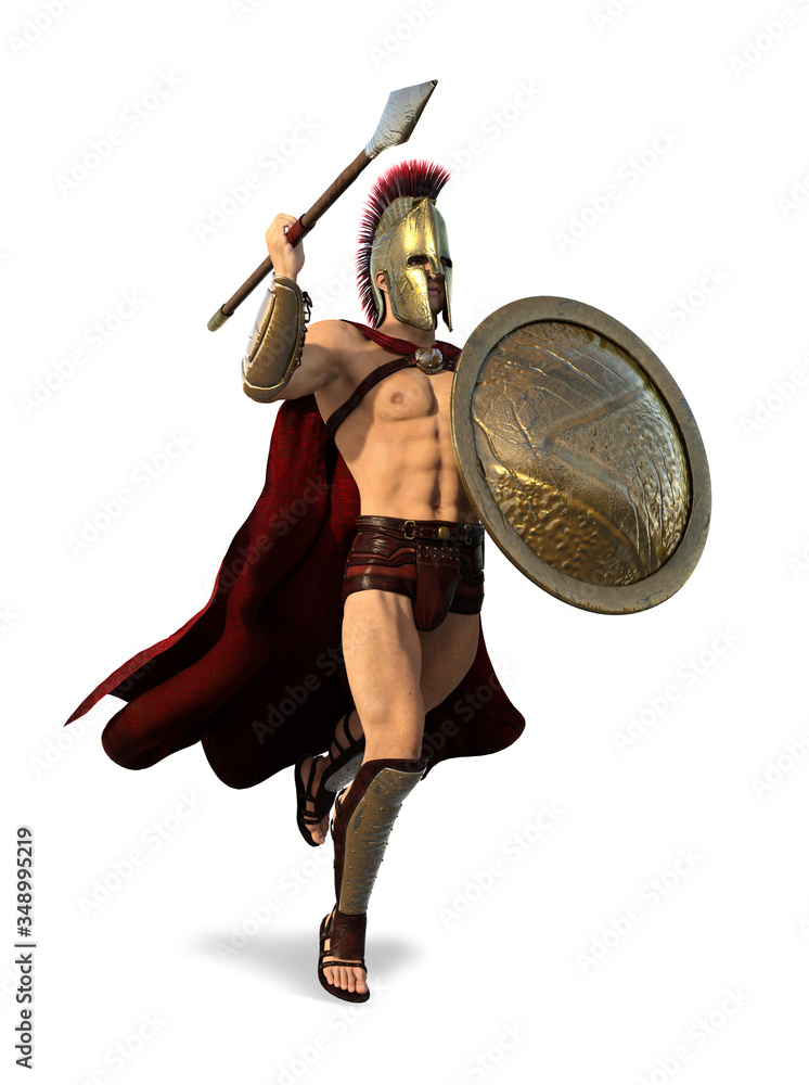 Spartan Warrior Ready for Battle Stock Illustration | Adobe Stock