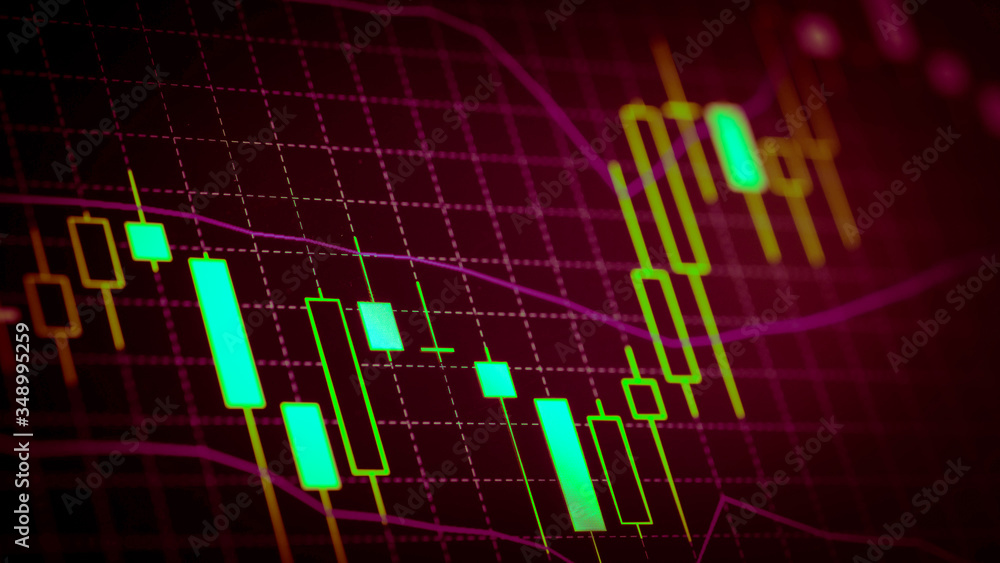 Candlestick chart Down trend of trading graph in graphic concept suitable for financial investment or Economic trends business idea and all art work design. Abstract finance background Candlestick chart Down trend of trading graph in graphic concept suitable for financial investment or Economic trends business idea and all art work design. Abstract finance background