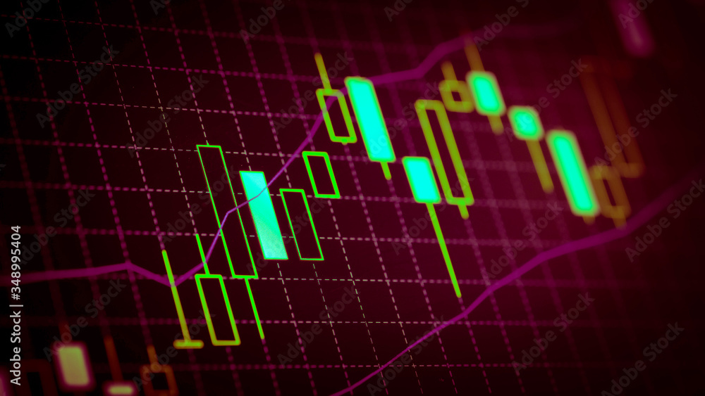 Candlestick chart Down trend of trading graph in graphic concept suitable for financial investment or Economic trends business idea and all art work design. Abstract finance background Candlestick chart Down trend of trading graph in graphic concept suitable for financial investment or Economic trends business idea and all art work design. Abstract finance background