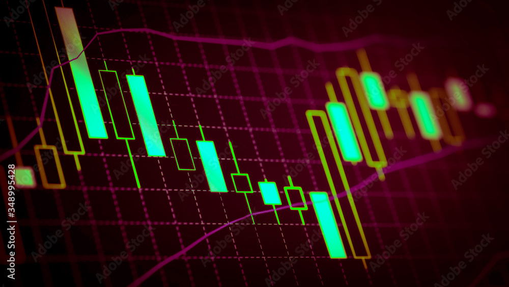 Candlestick chart Down trend of trading graph in graphic concept suitable for financial investment or Economic trends business idea and all art work design. Abstract finance background Candlestick chart Down trend of trading graph in graphic concept suitable for financial investment or Economic trends business idea and all art work design. Abstract finance background