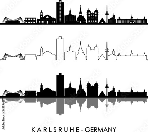 KARLSRUHE City GERMANY Skyline Silhouette Cityscape Vector
