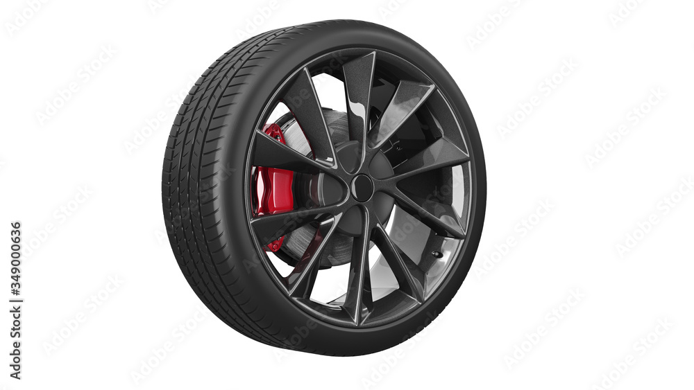 Obraz premium Wheel tyre disk protect car. 3D rendering
