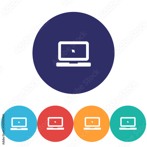 Laptop vector icon , lorem ipsum Flat design