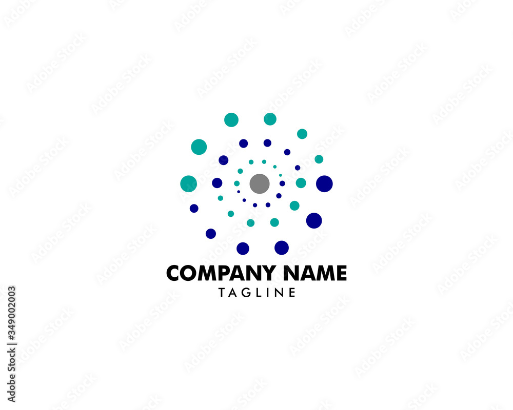 Abstract Network Connection Icon Logo Design Vector Illustration