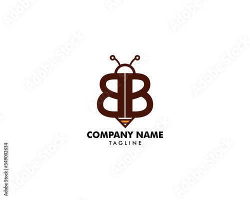 Initial Letter BB Bee Logo Vector Illustration Design